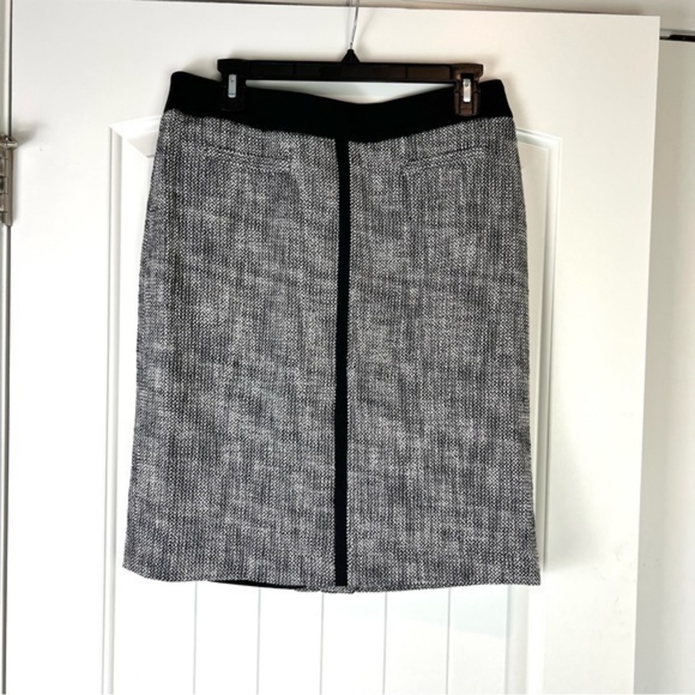 Talbots pencil skirt womens size 8 black grey tweed keee lemgth